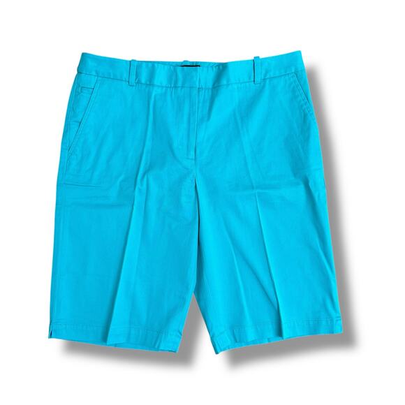 Talbots Bermuda Shorts Women’s Size 6 Aqua Blue Cotton Stretch Classic Fit NWT - Picture 1 of 8